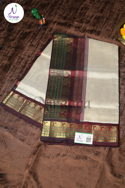 checked silk cotton