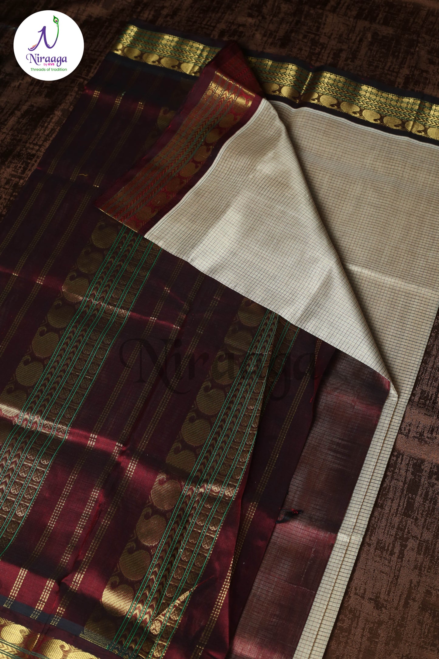 checked silk cotton