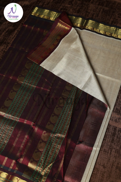 checked silk cotton